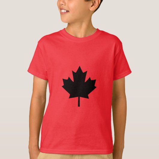 T-shirt Conception canadienne de la feuille d'érable noire (Devant)