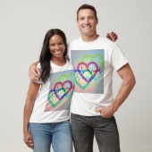 T-shirt Conception cardiaque colorée Abstraite (Unisexe)