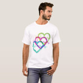 T-shirt Conception cardiaque colorée Abstraite (Devant entier)