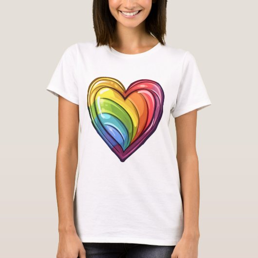 T-shirt Conception cardiaque gay pride (Devant)