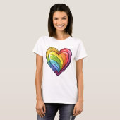 T-shirt Conception cardiaque gay pride (Devant entier)