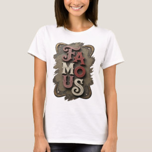 T-shirt Conception célèbre FAMOUS argentée neuve