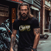 T-shirt Conception Chicago Or et Blanc