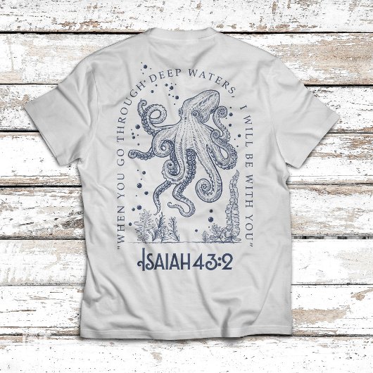 T-shirt Conception chrétienne de la pieuvre Eaux profondes