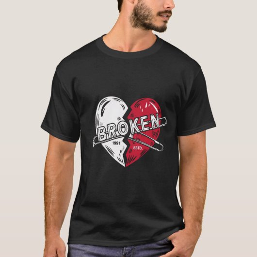 T-shirt Conception Coeur brisé Punk (Devant)