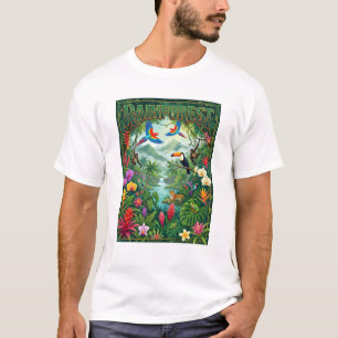 T-shirt Conception colorée de la forêt tropicale