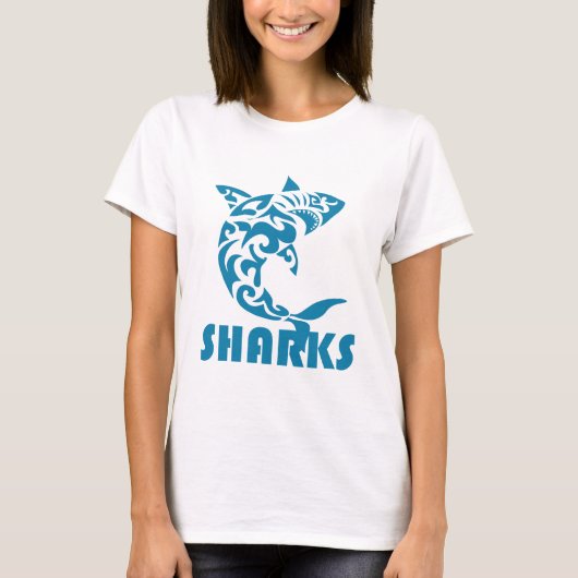 T-shirt Conception contemporaine de remous de requins (Devant)