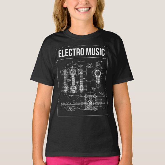T-shirt Conception d'affiche de musique Electro (Devant)