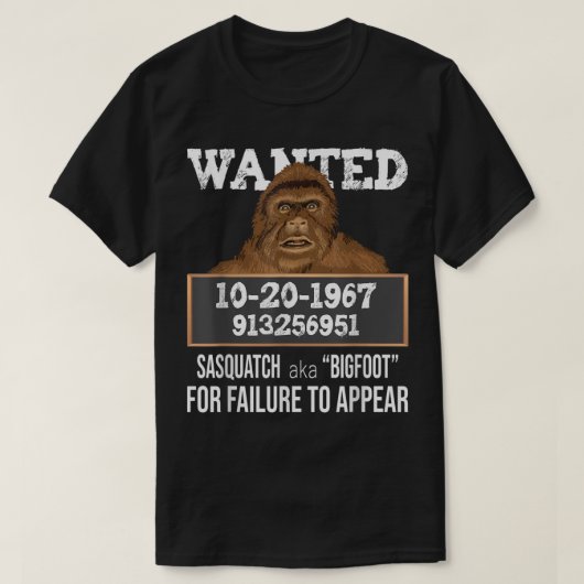 T-shirt Conception d'affiche de recherche de Bigfoot drôle (Design devant)