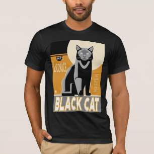 T-shirt Conception d'affiche vintage de réglisse Black Cat