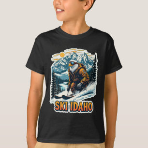 T-shirt Conception d'aigle de ski vintage