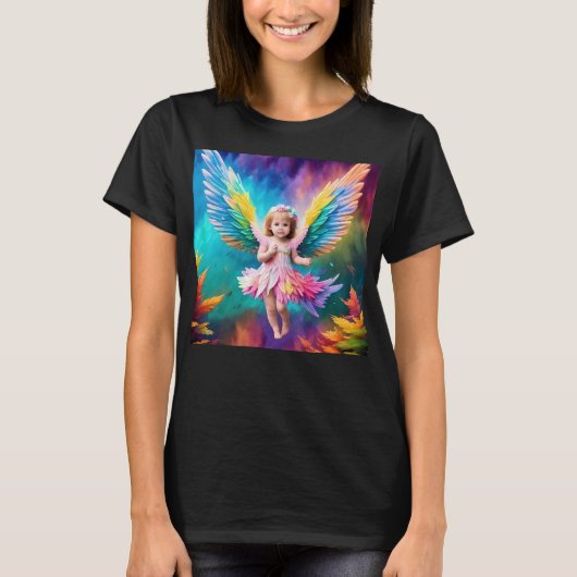 T-shirt Conception d'ailes d'ange de bébé mignon (Devant)