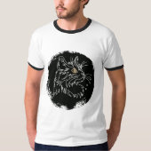 T-shirt Conception d'amour de chat coupé (Devant)