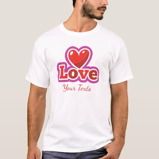 T-shirt Conception d'amour et de romance avec des éléments (Devant)