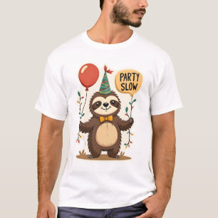T-shirt Conception d'animal de fête rétro de paresseux d'a