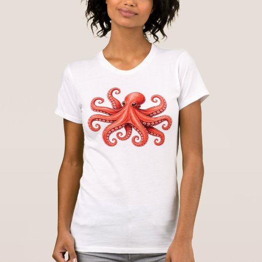 T-shirt Conception d'animal de mer de vie océanique de pie (Devant)