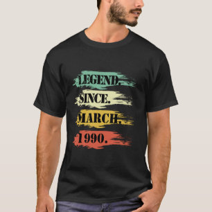 T-shirt Conception d'anniversaire légendaire depuis mars 1
