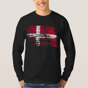 T-shirt Conception danoise fraîche de drapeau