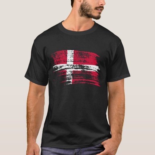 T-shirt Conception danoise fraîche de drapeau (Devant)