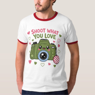 T-shirt Conception d'appareil photo mignonne "Photographie