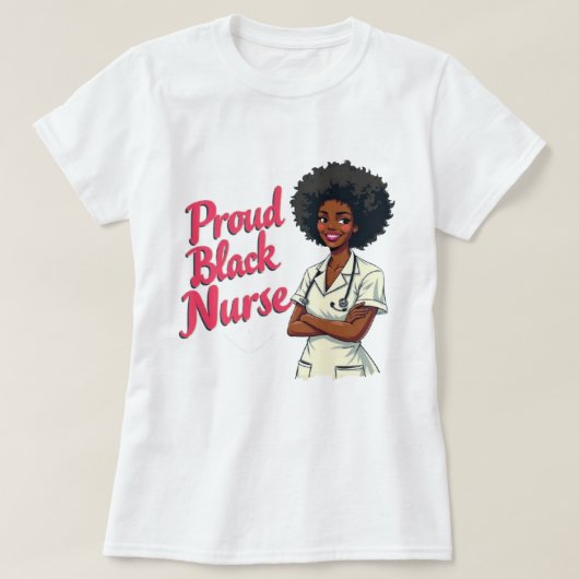 T-shirt Conception d'appréciation pour infirmière noire fi (Design devant)