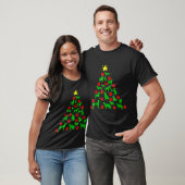 T-shirt Conception d'arbre de Noël empreinte de patte de c (Unisexe)