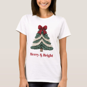 T-shirt Conception d'arbre de Noël en broderie fausse de f