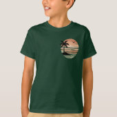 T-shirt Conception d'arbre de palmier de coucher de soleil (Devant)