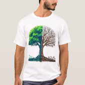 T-shirt Conception d'arbres vivants et morts (Devant)