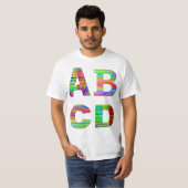 T-shirt Conception d'arc-en-ciel des lettres ABCD (Devant entier)