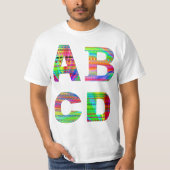 T-shirt Conception d'arc-en-ciel des lettres ABCD (Devant)