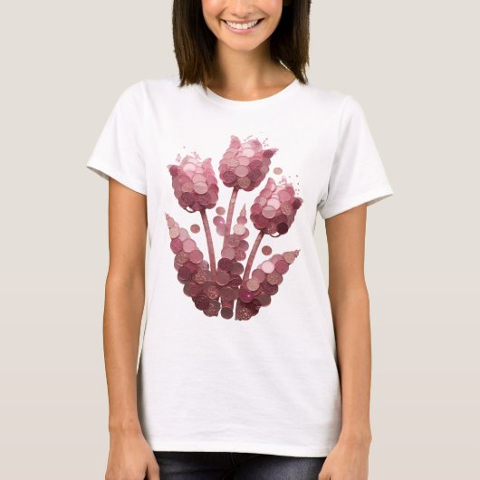T-shirt Conception d'art abstrait argent frappant (Devant)