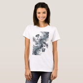 T-shirt Conception d'art abstrait argenté chic (Devant entier)