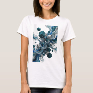 T-shirt Conception d'art abstrait argenté iconique