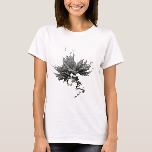 T-shirt Conception d'art abstrait en argent frappant (Devant)