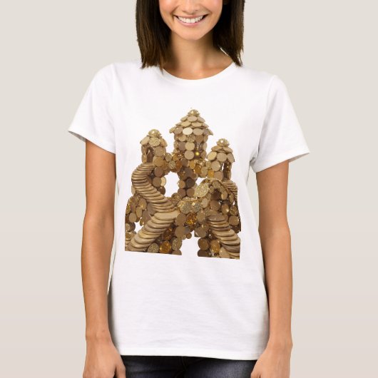 T-shirt Conception d'art abstrait en or Statement (Devant)