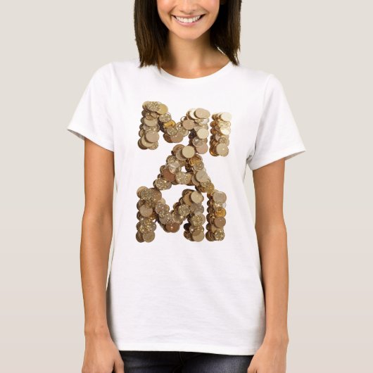 T-shirt Conception d'art abstrait or moderne (Devant)