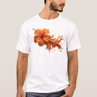 T-shirt Conception d'art abstrait personnalisée de fleur o