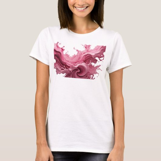T-shirt Conception d'art abstrait rose EDGE (Devant)
