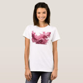 T-shirt Conception d'art abstrait rose EDGE (Devant entier)