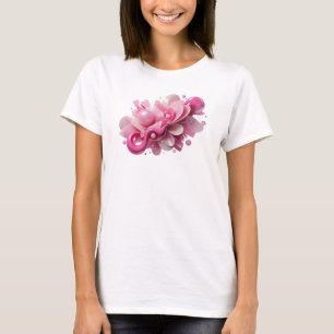 T-shirt Conception d'art abstrait rose iconique