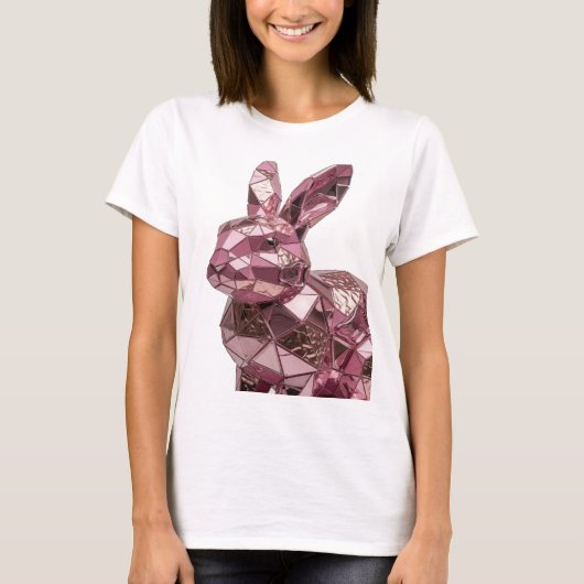 T-shirt Conception d'art abstrait rose iconique (Devant)