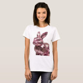 T-shirt Conception d'art abstrait rose iconique (Devant entier)