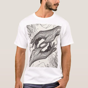 T-shirt Conception d'art Abstraite en ligne main