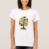 T-shirt Conception d'art d'arbre abstrait coloré (Devant)