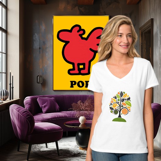 T-shirt Conception d'art d'arbre abstrait coloré