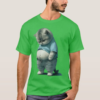 T-shirt Conception d'art de chat gras drôle Kitten gras am