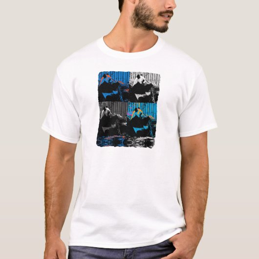 T-shirt Conception d'art moderne multi-panneaux d'ours Pan (Devant)