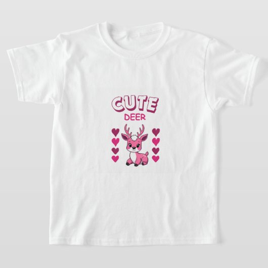T-shirt conception d'autocollant de cerf mignon  (Poser)