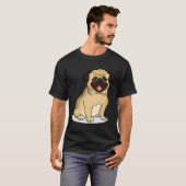 T-shirt Conception d'autocollant de Pug mignon Classique 8 (Devant entier)